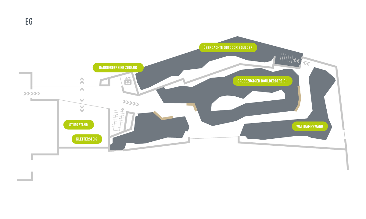 Grundriss Boulderhalle Thalkirchen EG